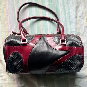 Prada Black and Burgundy Shoulder Bag